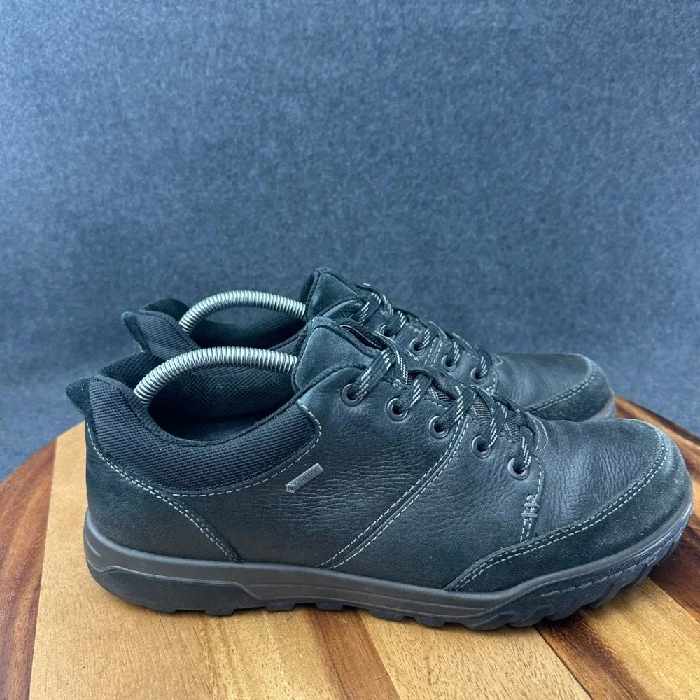 ECCO Urban Lifestyle Gore-Tex Black Leather Hiking Shoes 83070402001 Size 8